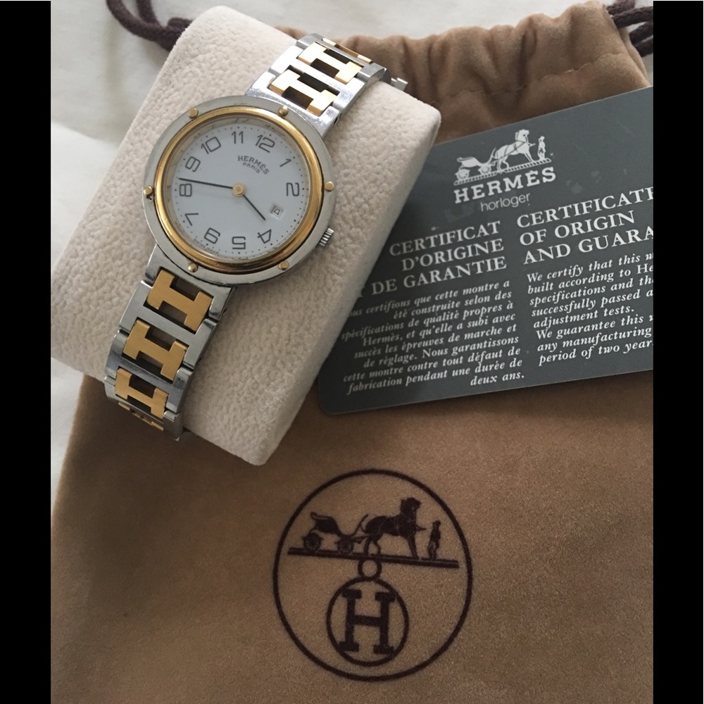 Hermes Clipper Two Tone Watch